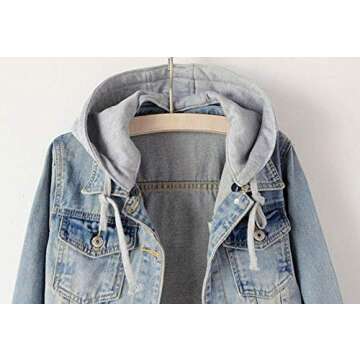 Versatile LifeShe Detachable Hoodie Denim Jacket