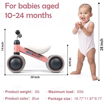 Baby Balance Bike for 1 Year Old Girl - Best Gifts!