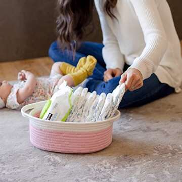 NaturalCozy 3-Piece Oval Storage Basket Set