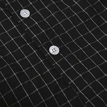 OCHENTA Toddler Boys Plaid Flannel Button Down Shirt Long Sleeve Casual Dress Tops Black 90CM - 18M