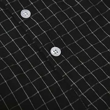 OCHENTA Toddler Boys Plaid Flannel Button Down Shirt Long Sleeve Casual Dress Tops Black 90CM - 18M