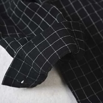 OCHENTA Toddler Boys Plaid Flannel Button Down Shirt Long Sleeve Casual Dress Tops Black 90CM - 18M