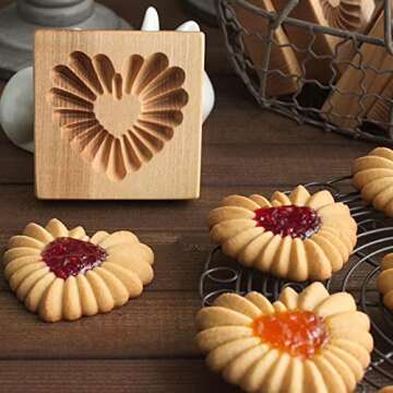 Wooden Cookie Biscuit Mold for Creative Holiday Baking