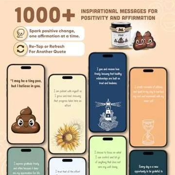 60 Positive Poo Cards, Affirmation Cards, Positive Poo, Emotional Support Poo, Poop Emoji, Fun Gifts, Fun Gifts For Women, Gifts For Women, Men and Teens (Positive Poo Jar)