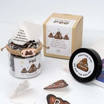 60 Positive Poo Cards, Affirmation Cards, Positive Poo, Emotional Support Poo, Poop Emoji, Fun Gifts, Fun Gifts For Women, Gifts For Women, Men and Teens (Positive Poo Jar)