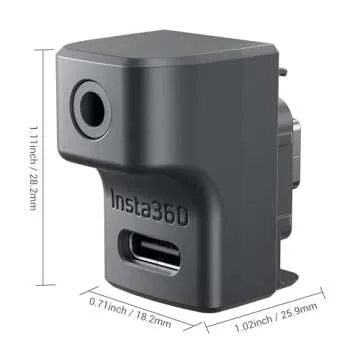 CYNOVA Insta 360 Ace Pro 2 Mic Adapter for insta360 Ace Pro 2 Accessories, External Microphones Type-C and 3.5mm Audio Ports Compatible with insta360 Pro 2 / insta360 Ace Pro
