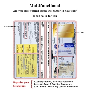 Premium Leather Car Document Holder for Registration & Insurance Cards