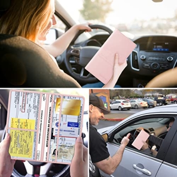 Premium Leather Car Document Holder for Registration & Insurance Cards