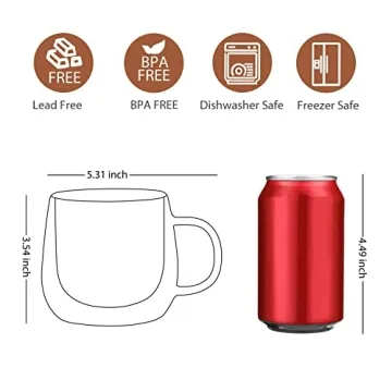 Elegant CNGLASS Double-Walled Glass Coffee Mugs 10oz