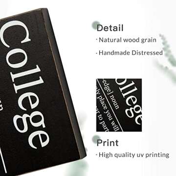 Putuo Decor College Box Sign - Creative Dorm Room Decor, Cool Graduation Gifts for Him & Her, Funny ...