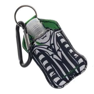 Beetlejuice Keychain with Hand Sanitizer Bottle Holder