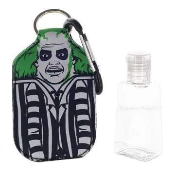 Beetlejuice Keychain & Hand Sanitizer Bottle Holder