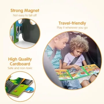 SYNARRY Vehicle Theme Magnetic Puzzles for Toddlers 3-5, 36 Pieces Travel Puzzles for Kids Ages 4-8, Car Airplane Road Trip Activities Magnet Games Toys for 3 4 5 6 Year Old Children Boys Girls Gifts