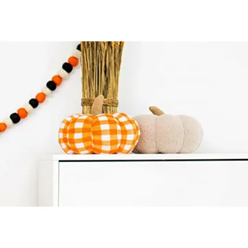 Plush Pearhead Sherpa Pumpkin for Cozy Fall Decor