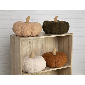 Plush Pearhead Sherpa Pumpkin for Cozy Fall Decor