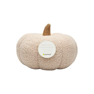 Plush Pearhead Sherpa Pumpkin for Cozy Fall Decor