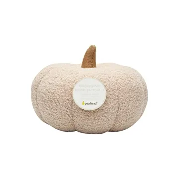 Plush Pearhead Sherpa Pumpkin for Cozy Fall Decor