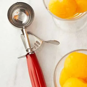 Restaurantware-Met Lux 1.75 Ounce Portion Scoop, 1 Trigger Release Cookie Scoop - With Red Handle, Stainless Steel Disher, For Portion Control, Scoop Cookie Dough, Cupcake Batter, Or Ice Cream