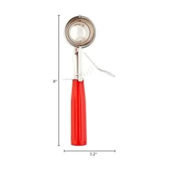 Restaurantware-Met Lux 1.75 Ounce Portion Scoop, 1 Trigger Release Cookie Scoop - With Red Handle, Stainless Steel Disher, For Portion Control, Scoop Cookie Dough, Cupcake Batter, Or Ice Cream