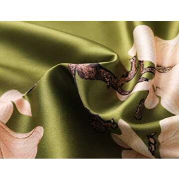 BABEYOND Kimono Robe Cover up Short Satin Floral Silky Kimono Blouse Loose Bachelorette Party Robe