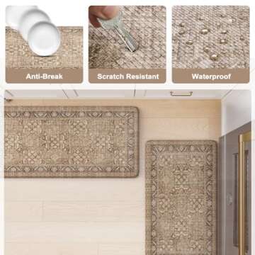 KIMODE Vintage Kitchen Mats - Anti-Fatigue & Waterproof