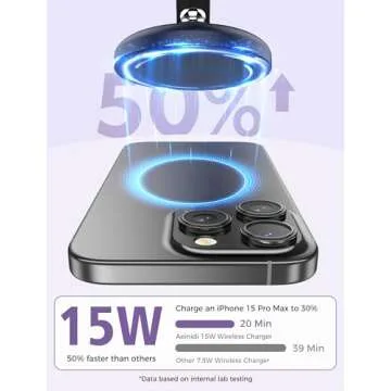 Aeinidi 3 in 1 Wireless Charging Station for Multiple Devices Apple, 15W Fast Magnetic Mag-Safe Charger Stand for iPhone 16 15 14 13 12 Pro Max Plus Mini Apple Watch AirPods Pro 4 3 2, Black