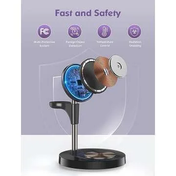 Aeinidi 3 in 1 Wireless Charging Station for Multiple Devices Apple, 15W Fast Magnetic Mag-Safe Charger Stand for iPhone 16 15 14 13 12 Pro Max Plus Mini Apple Watch AirPods Pro 4 3 2, Black