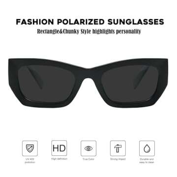 Mosanana Trendy Cat Eye Sunglasses: Retro-Chic Polarized Shades for Stylish Women 2024