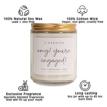 Engagement Gifts for Women - Wedding Candle, Bridal Shower, Bachelorette Party Gift for Bride to Be - Engaged Couple Fiance, Couples Gift - OMG Youre Engaged Candles