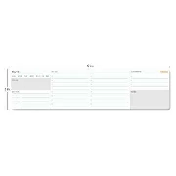 Notsu Daily Planner Notepad Lite | Minimalist Undated Daily To Do List & Hourly Agenda Desk Productivity Planning Pad, Fits Under Keyboard