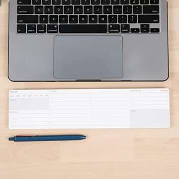 Notsu Daily Planner Notepad Lite | Minimalist Undated Daily To Do List & Hourly Agenda Desk Productivity Planning Pad, Fits Under Keyboard