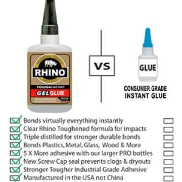 Rhino Glue, Heavy Duty 30 Gram Clear - The Ultimate Adhesive Solution!