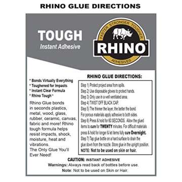 Rhino Glue, Heavy Duty Clear 30 Gram - The Fast Bond