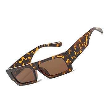 TruFabV Vintage Rectangle Sunglasses for Unisex 90s Style