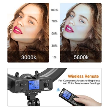 PIXEL 19 Inch Ring Light with Remote Control and Stand