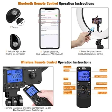 PIXEL 19 Inch Ring Light with Remote Control and Stand