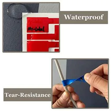 Mr-Label® US Letter Sheet Self-Adhesive Cable Label - Waterproof | Tear Resistant - with Free Print Tool - for Laser Printer (10 Sheets (300 Labels), 5 Assorted Colors)