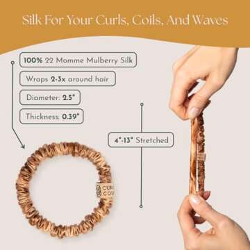 Authentic Mulberry Silk Skinny Hair Match Scrunchies for Women, Anti Breakage Hair Ties for Curly Thick & Thin Hair, No Dent, No Pull, 100% Silk for Buns, Sleep & Ponytail, Strawberry/Auburn (4 Pack)