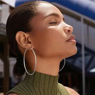 Gacimy Silver Hoop Earrings for Women - Lightweight & Hypoallergenic