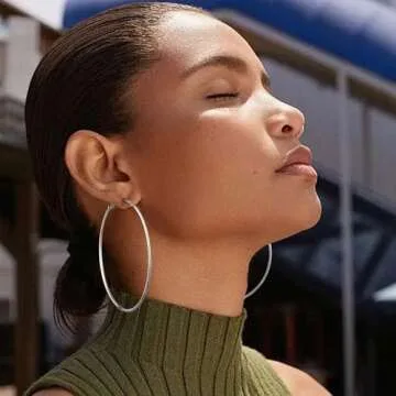 Gacimy Silver Hoop Earrings for Women - Lightweight & Hypoallergenic