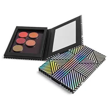 TUOKING Makeup Magnetic Palette with Mirror and 20Pcs Metal Stickers, Empty Storage Palette for Eyeshadow Powder Highlighter
