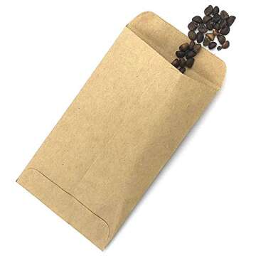 DGZZI 100 PCS Biodegradable Kraft Seed Envelopes