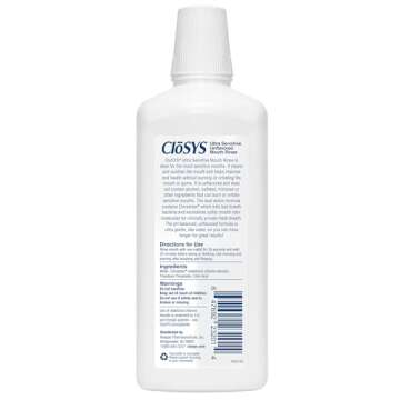 CloSYS Ultra Sensitive Mouthwash, Unflavored Alcohol Free, Dye Free, pH Balanced, Helps Soothe Entire Mouth – 32 Oz