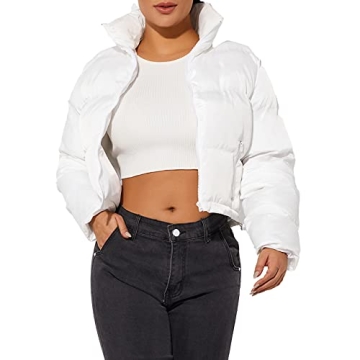 Hujoin Cropped Puffer Jacket - Trendy Lightweight Women's Short Jacket