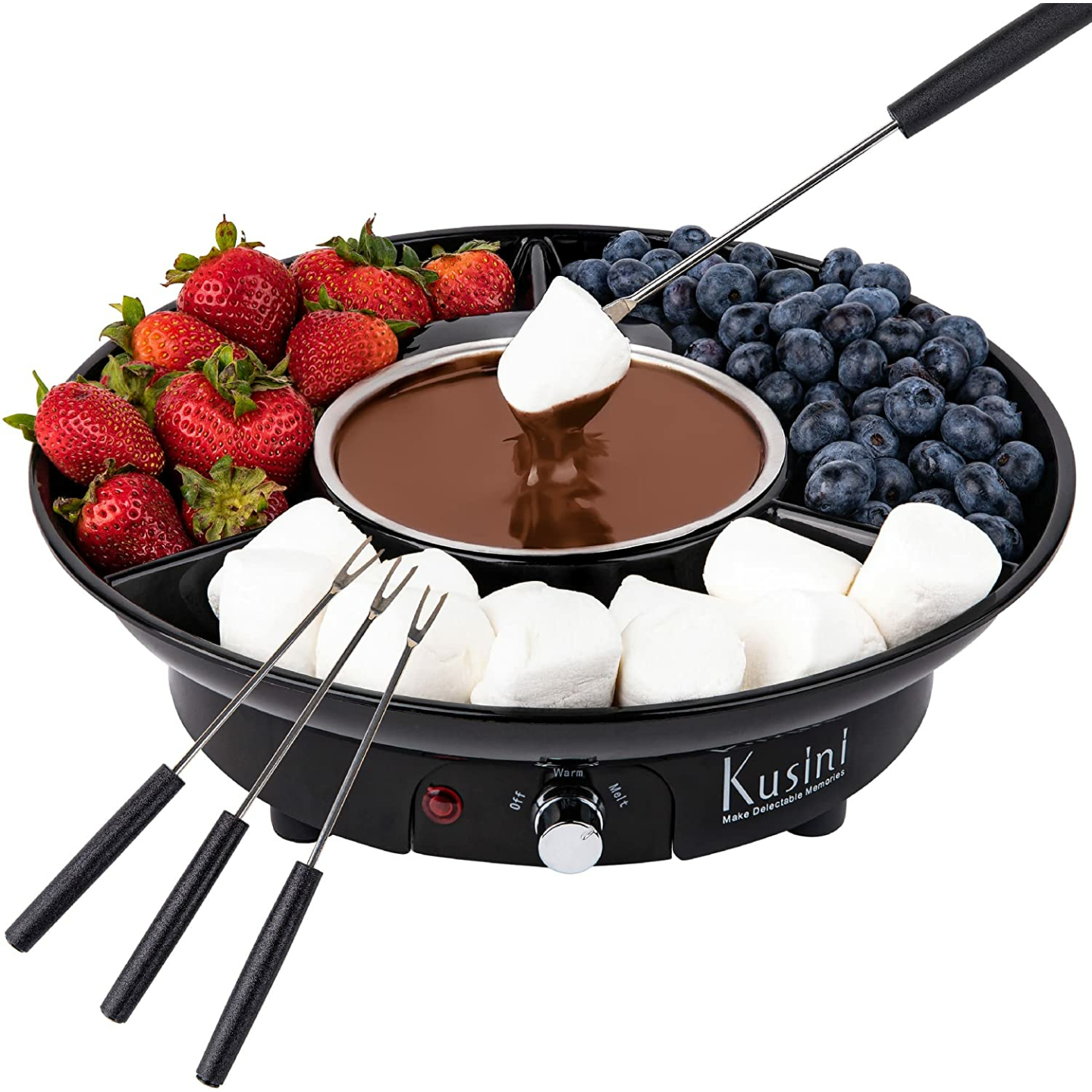 Kusini Electric Fondue Pot Set for Chocolate & Cheese