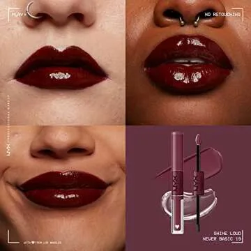 NYX PROFESSIONAL MAKEUP Shine Loud, Long-Lasting Liquid Lipstick with Clear Lip Gloss - Never Basic (Warm Burgundy)