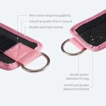 Slim Panda Ankle Strap for Cable Machine,Ankle Cuff for Kickbacks, Booty Hip Abductors,Glute Workout...