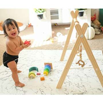 Nora's Nursery Baby Foam Play Mat - Soft & Safe EVA Tiles, 48x48, Marble Design