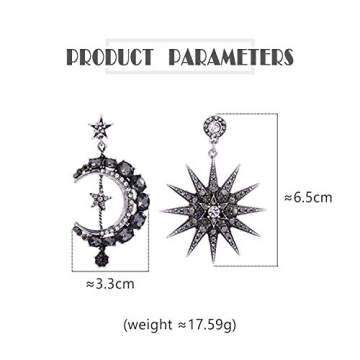 Moon and Sun Earrings for Women - Unique Asymmetrical Designs