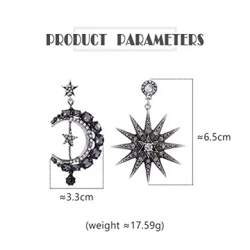 Moon and Sun Earrings for Women - Unique Asymmetrical Designs